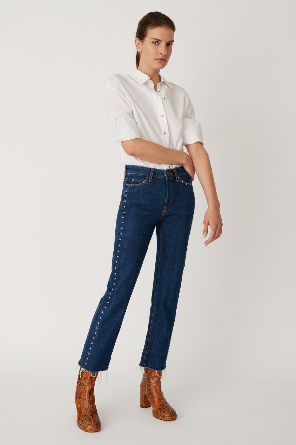 straight cropped jeans
